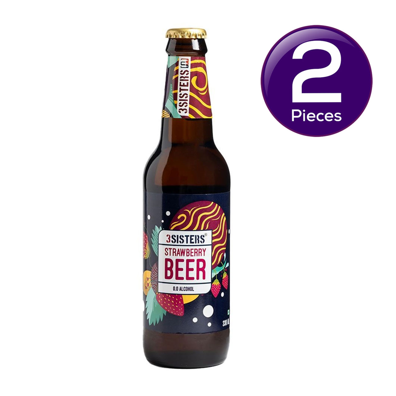 3 Sisters Non Alcoholic Beer - Strawberry Flavour 330 ml X 2 Combo