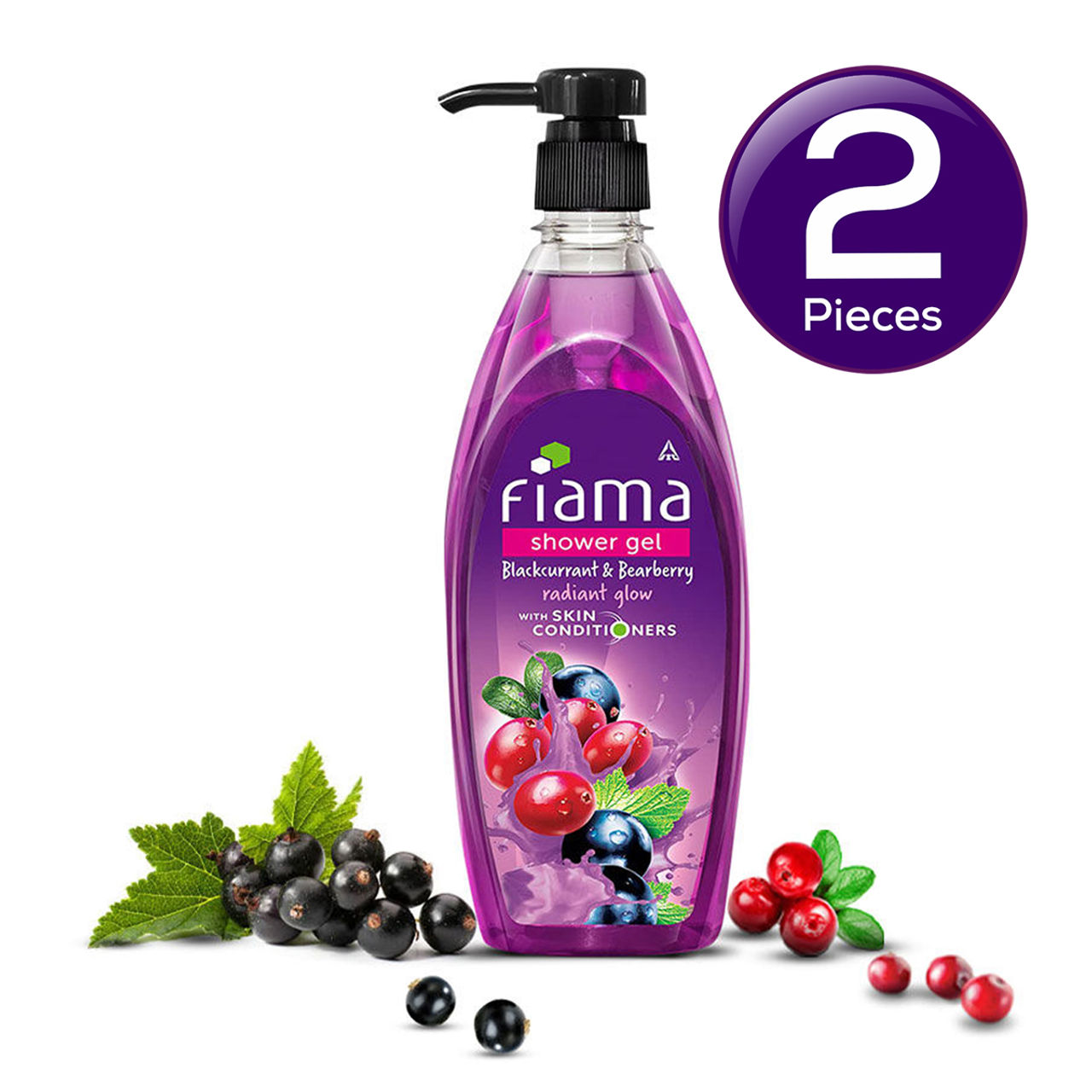 Fiama Body Wash Shower Gel Blackcurrant & Bearberry, with Skin Conditioners for Radiant Skin 500 ml Combo