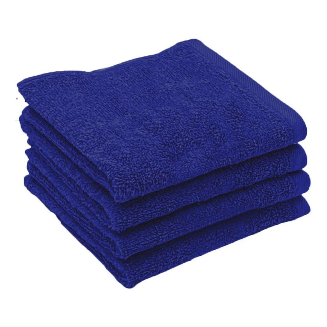BAY6 100% Cotton Face Towels - 30 cm x 30 cm | 400 GSM - Blue - Set of 4