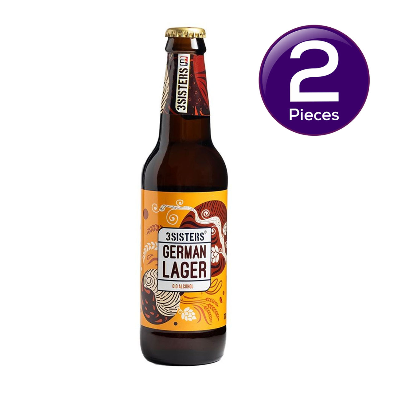 3 Sisters Non Alcoholic Beer - German Lager Flavour 330 ml X 2 Combo