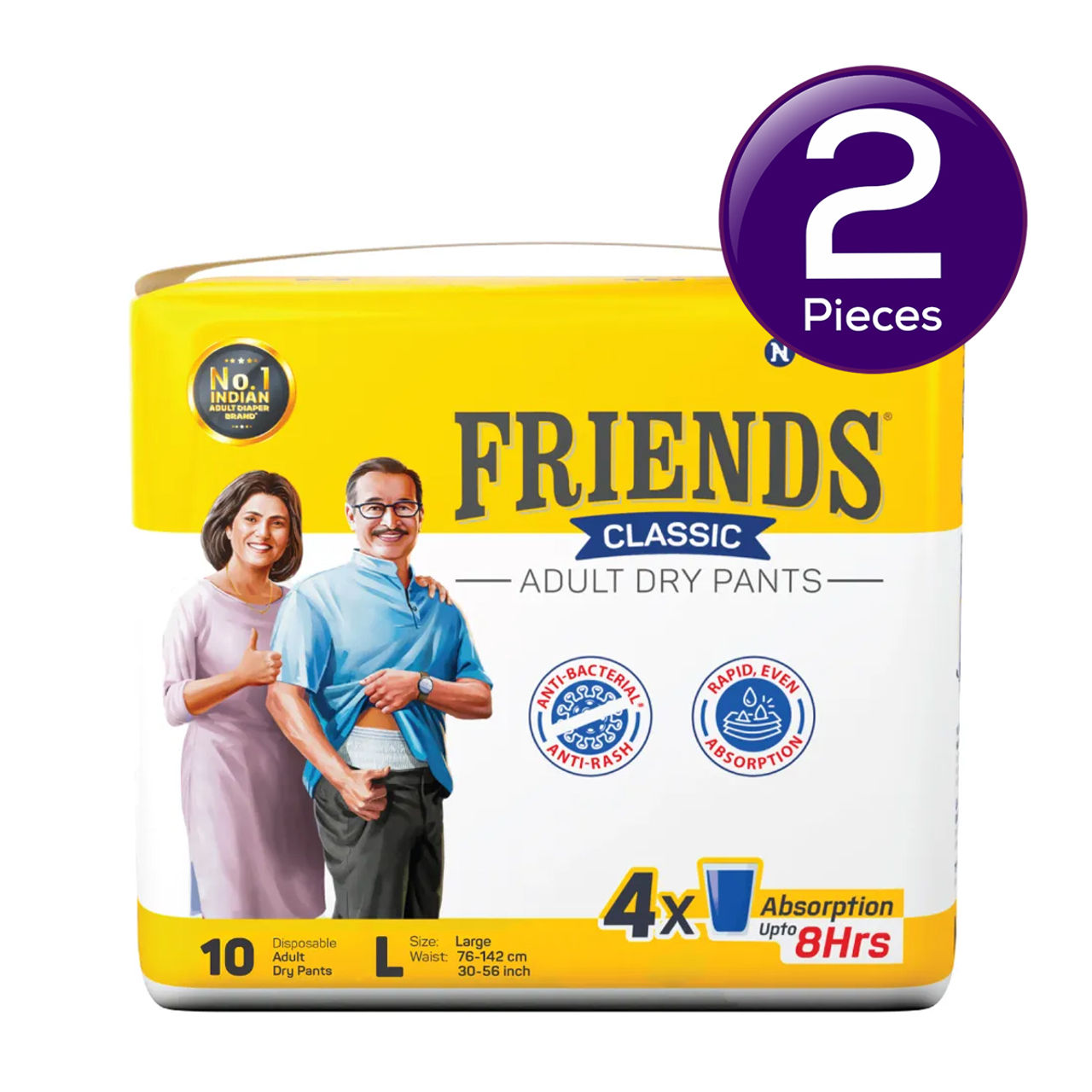 Friends Classic Adult Diaper (Pants, L , 76-142 cm) Combo