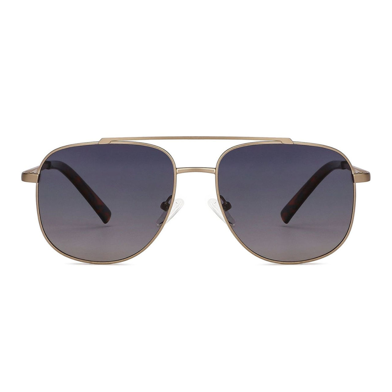 Vincent Chase By Lenskart Unisex Solid Stainless Steel Sunglasses | Black and Gold - L
