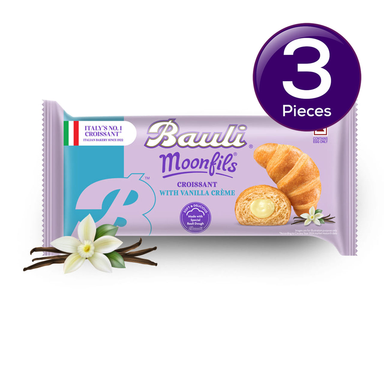 Bauli Moonfils Croissants Vanilla (Egg) 45g 45 g Combo