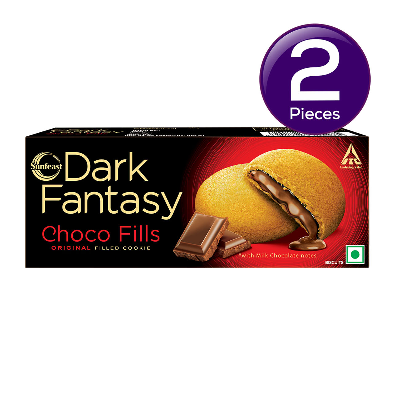 Sunfeast Dark Fantasy Choco Fills | Original Filled Cookies with Choco Crème | Perfect Snack 69 g Combo