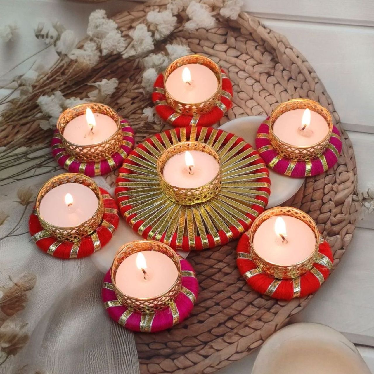 Gullak Multicolour Mother's Day Gifting T-Light Holders