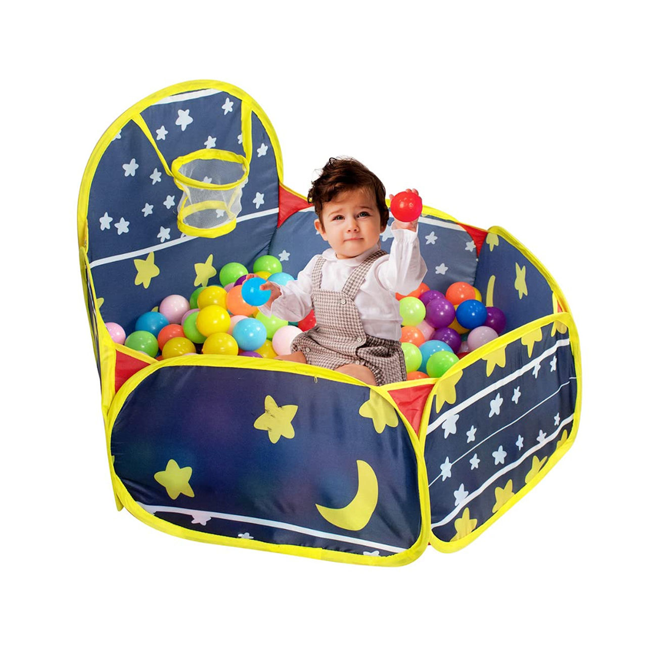 Wembley Ball Pool With 20 Balls Playing Ball Pool Hoop Portable Kids Activity Toys For Kids-Blue