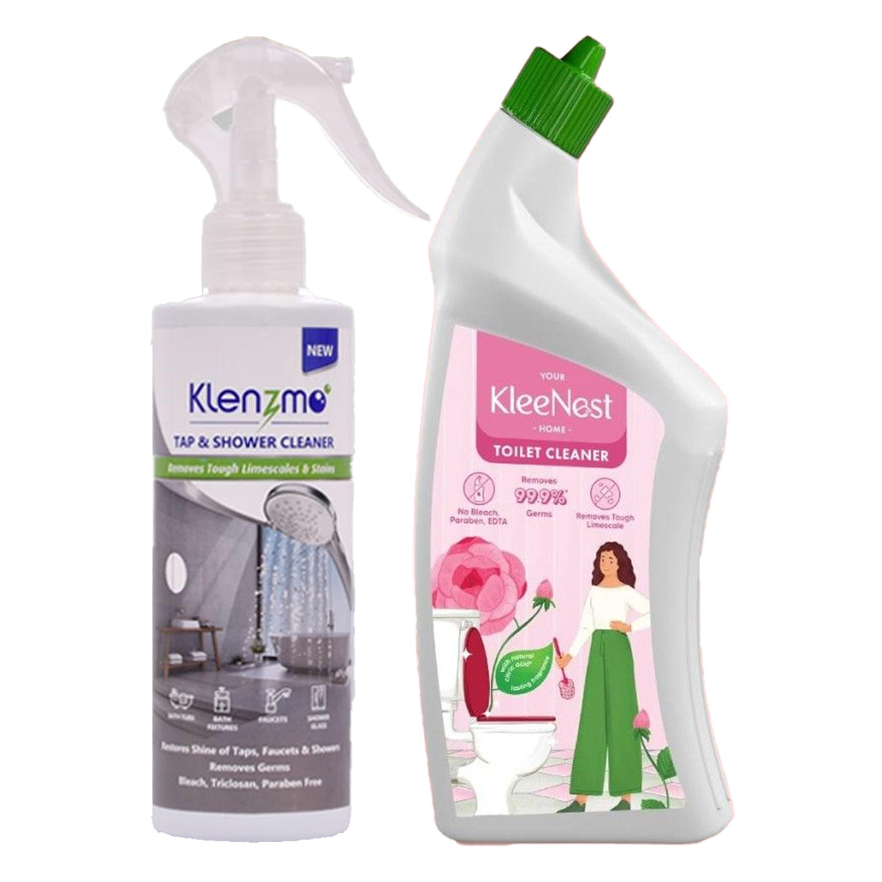 Kleenest Toilet Cleaner Rose (1l) & Klenzmo Tap Cleaner (270ml) Combo