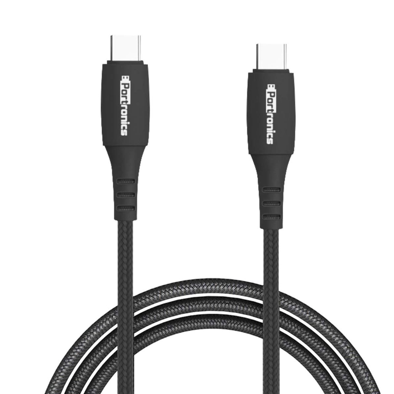 Portronics Type-A To Type-C Usb Cable With Pvc Heads (Black)