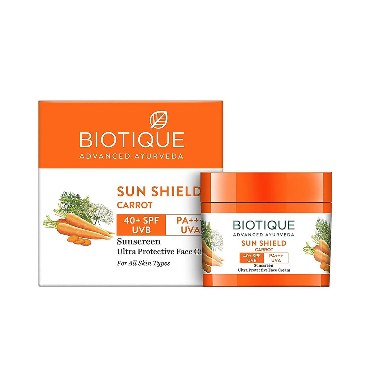 Biotique Sun Shield Carrot 40+Spf Sunscreen Cream
