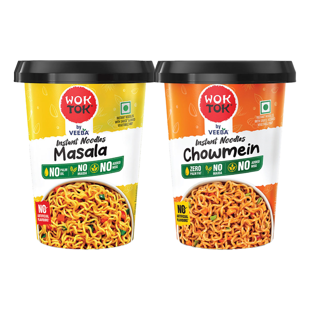 Wok Tok By Veeba Instant Cup Noodles Masala (92.5g) & Wok Tok By Veeba Instant Cup Noodles Manchurian (92.5g) Combo