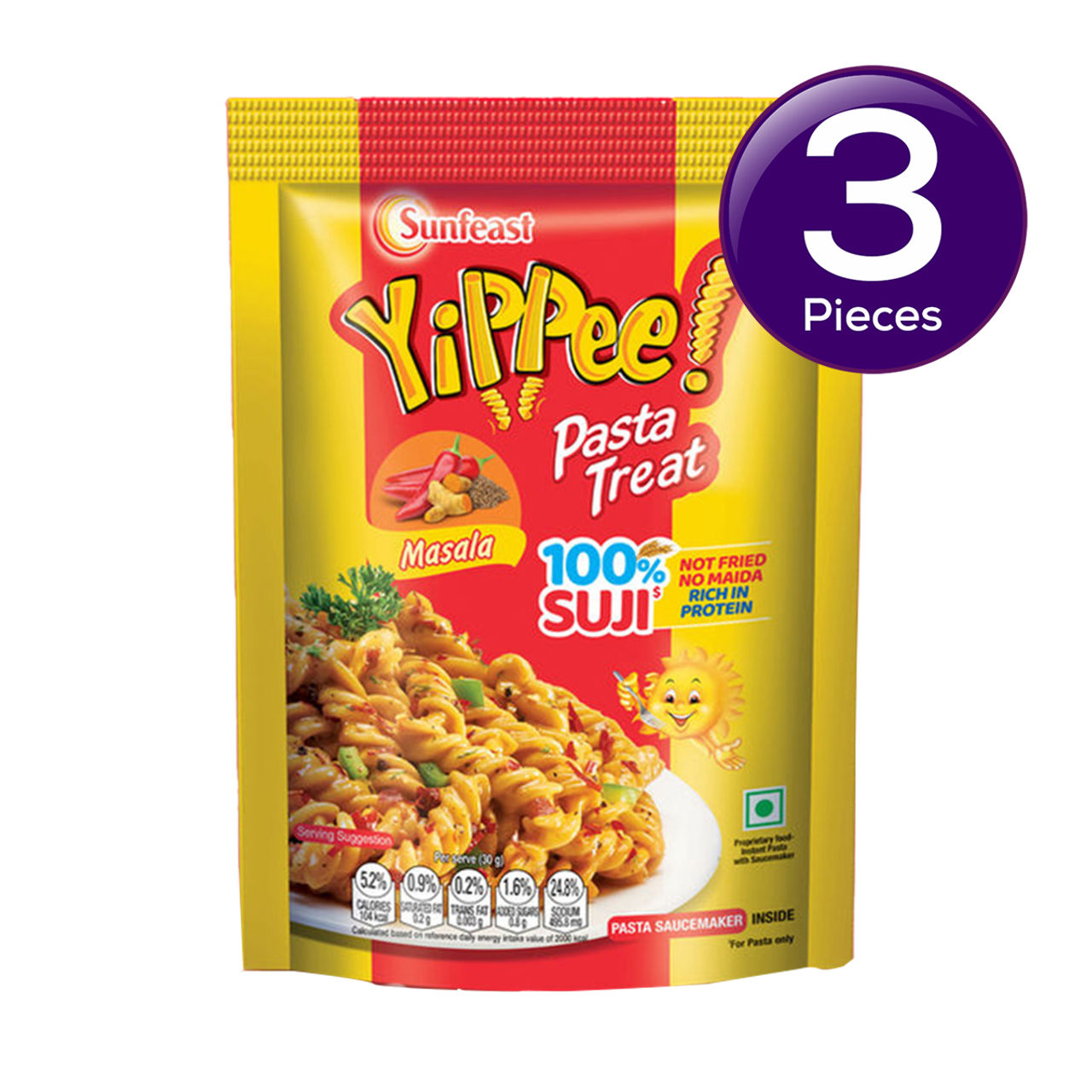 YiPPee! 100% Suji Masala Pasta Treat Combo