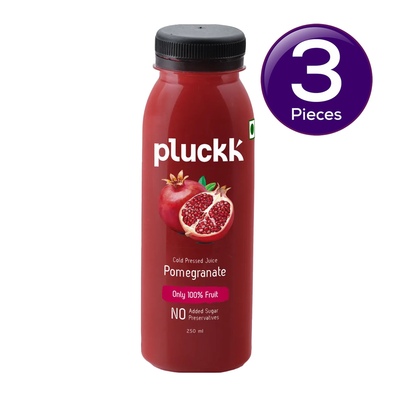 Pluckk Cold Pressed Pomegranate Juice 250 ml X 3 Combo