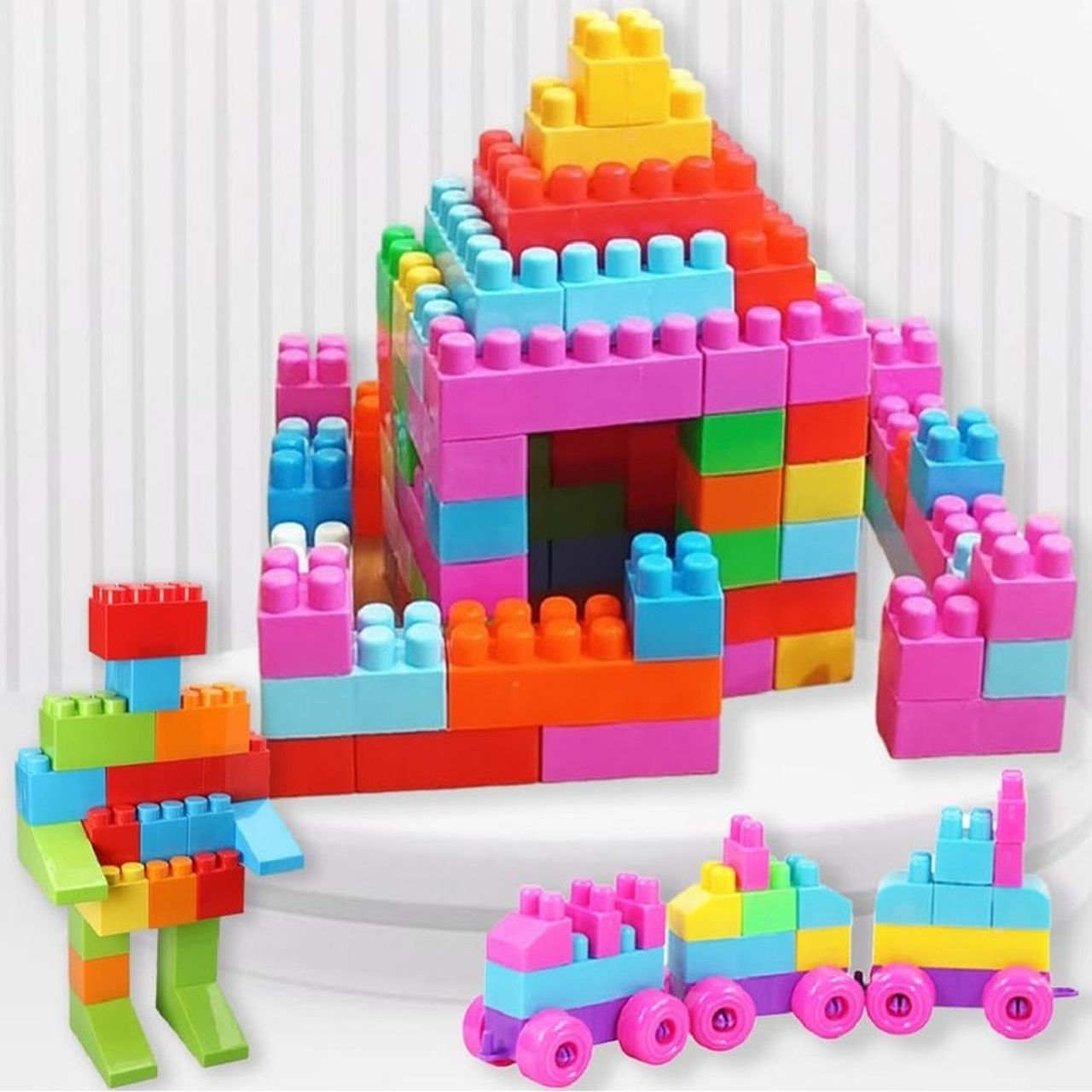 Fablue Kids 100 Pcs Blocks Toys - Play And Learn Building Blocks Construction Toy