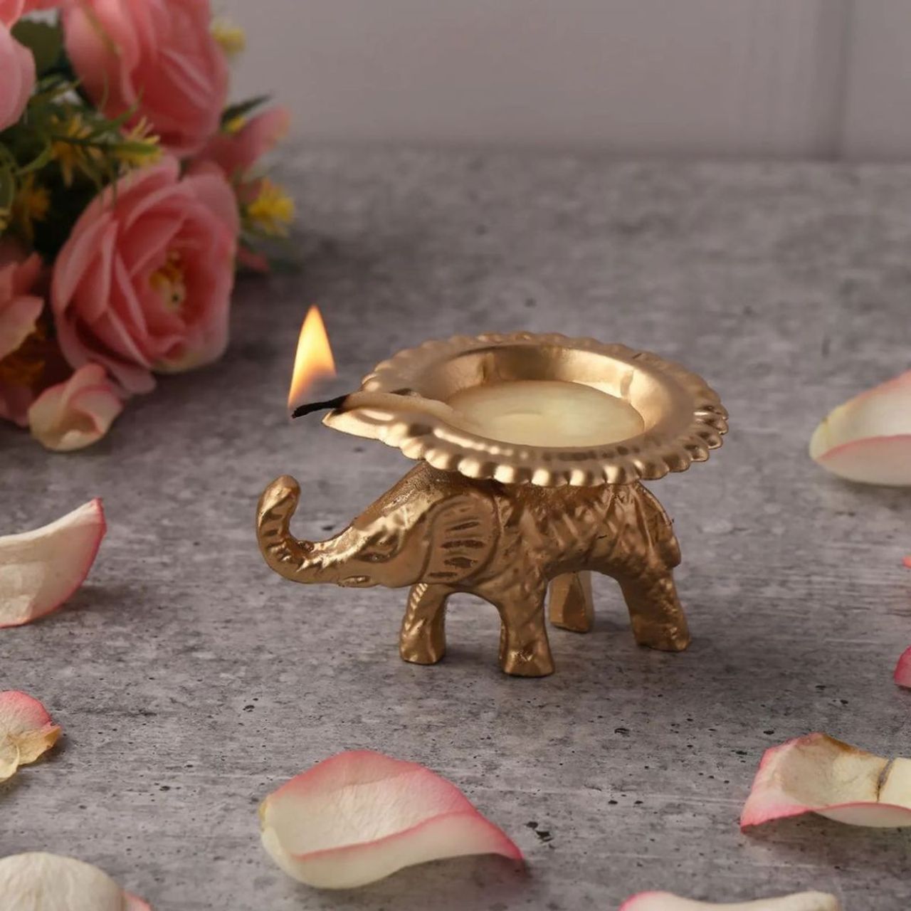 Urban Born Elephant Diya Tealight Candle Holder
