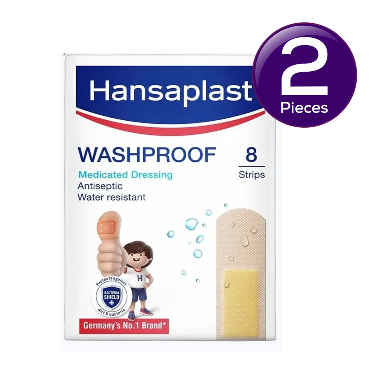 Hansaplast Washproof Medicated Band Aid 8 Combo