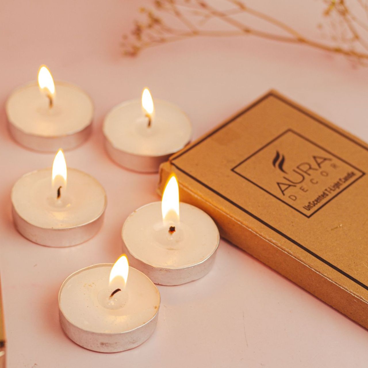 Auradecor Unscented Tealight Candles Pack of 10