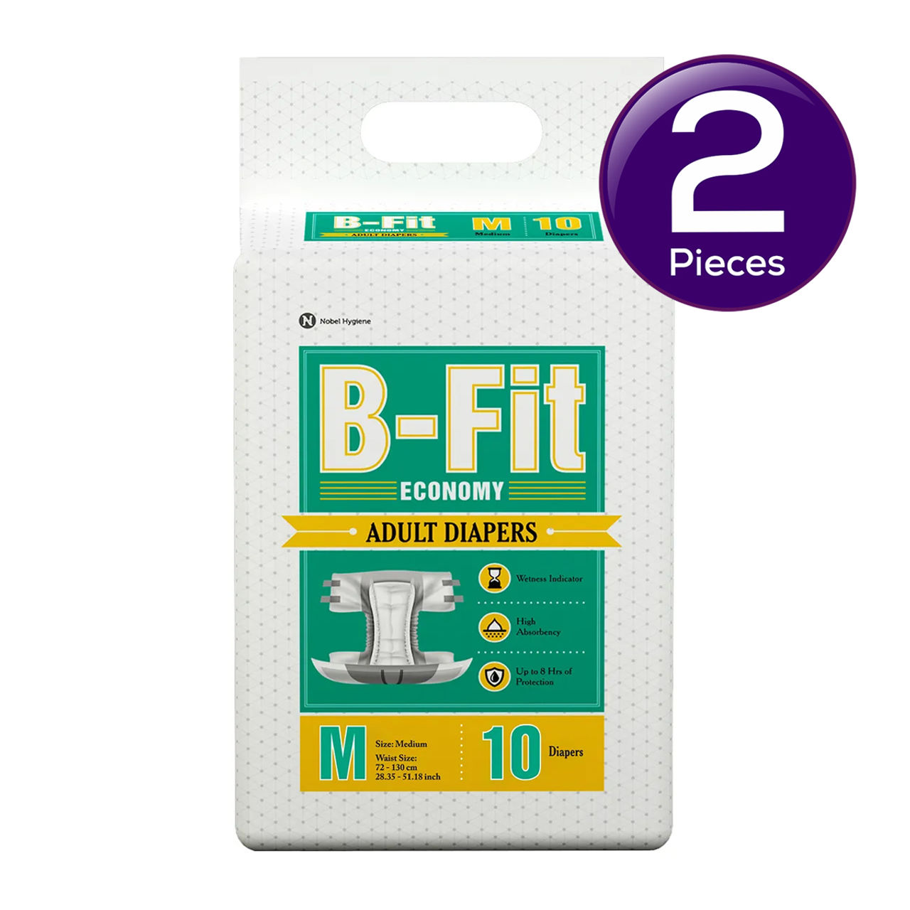 B-FIT Economy Adult Diaper  (Tape , M , 60-120 cm) 10 pc X 2 Combo