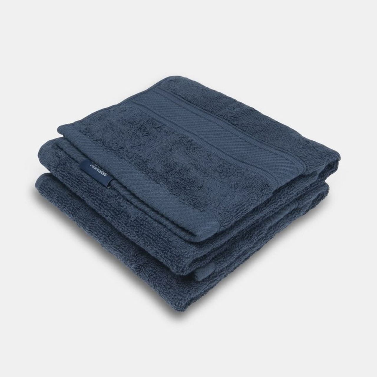 Jockey T201 Cotton Terry Ultrasoft and Durable Solid Hand Towel - Navy | Pack of 2