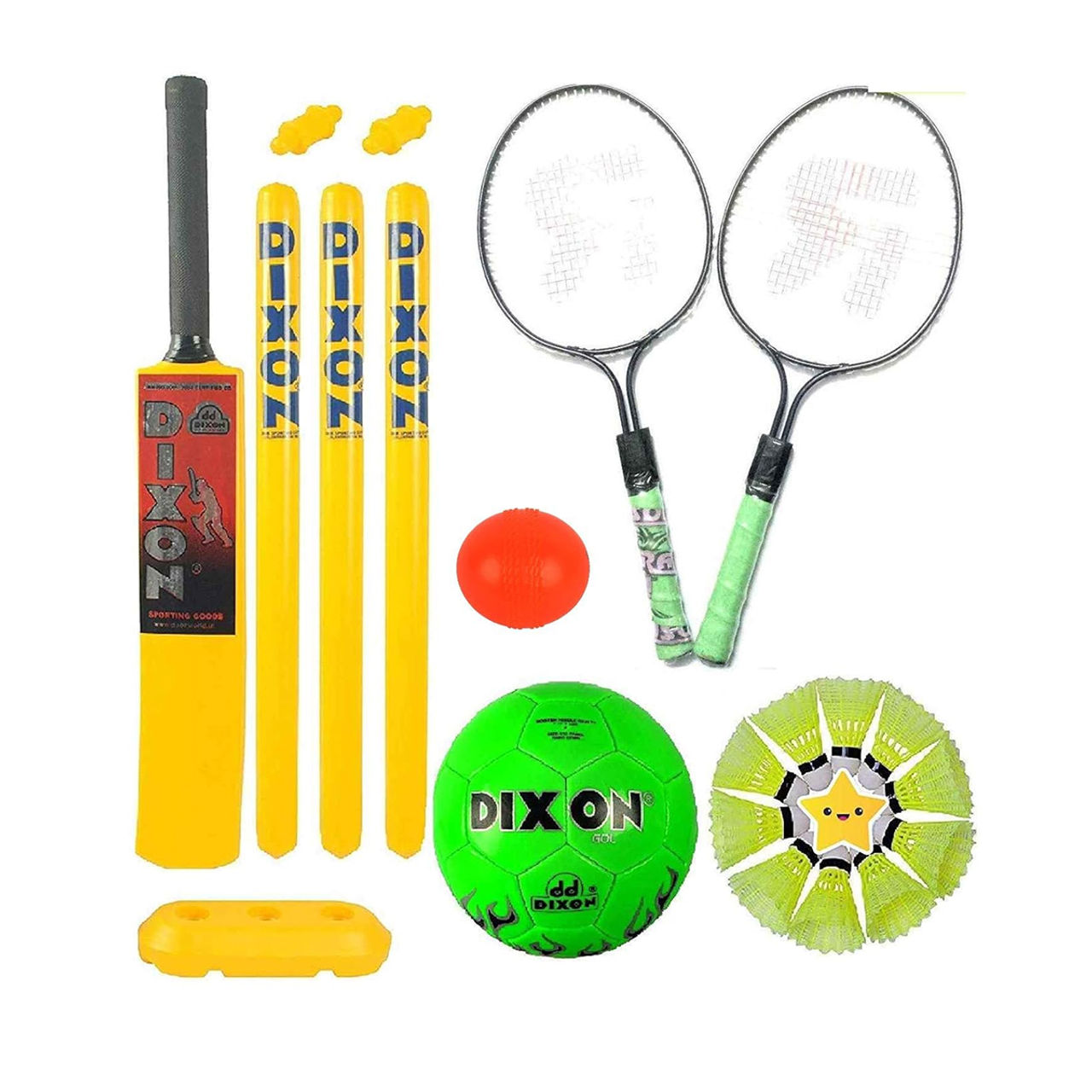 Toyshine 3-in-1 Super Sports Combo - Cricket, Badminton & Football for Ages 3-7