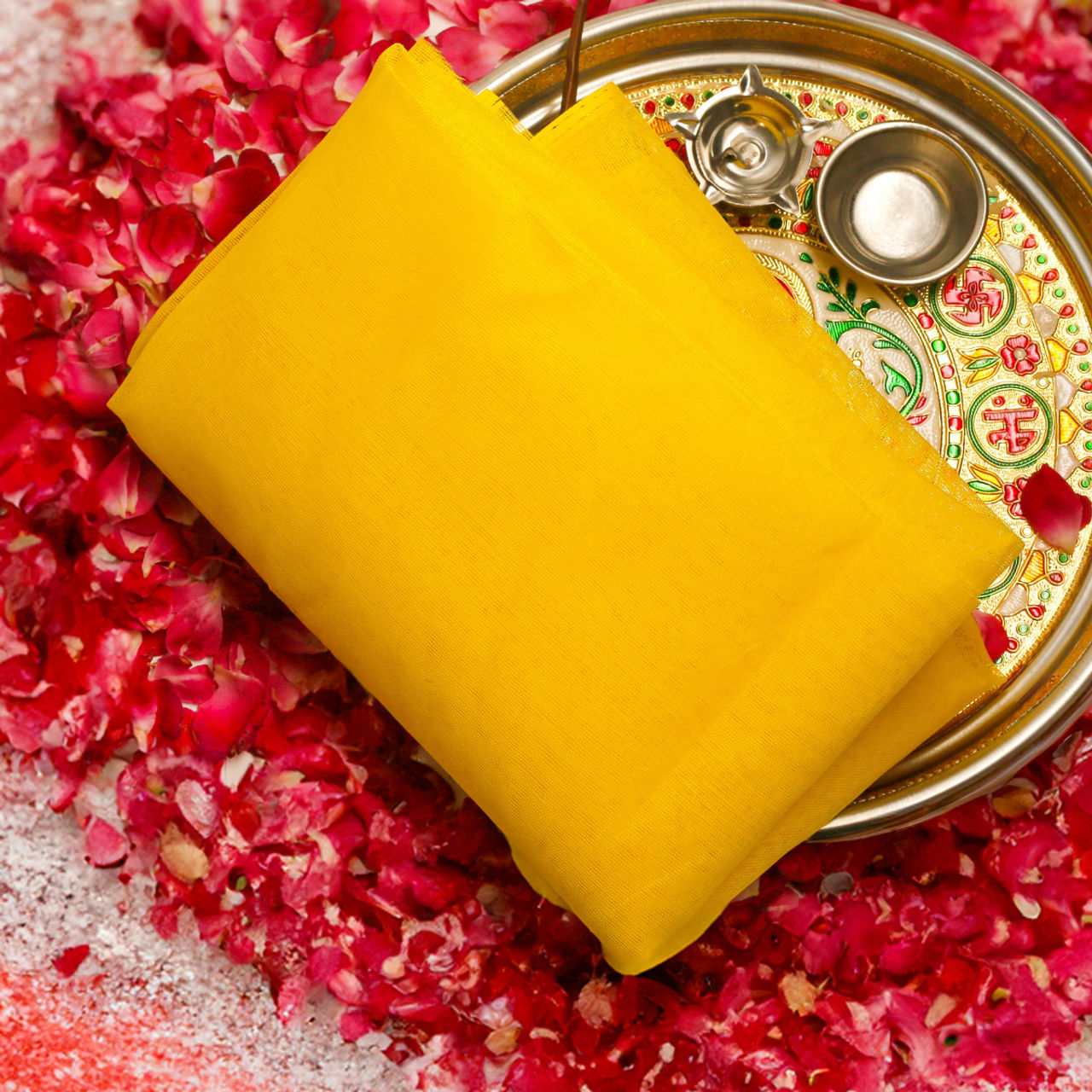 Divine Vibes Pooja Cloth 1.25 Meter - Yellow