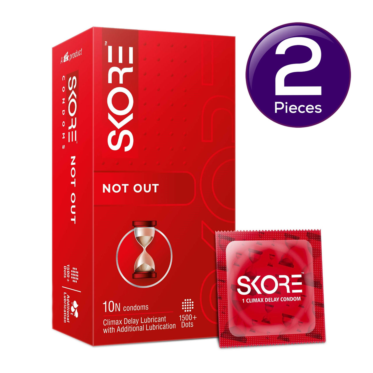 Skore Not Out Condoms - Climax Delay & Dotted Combo