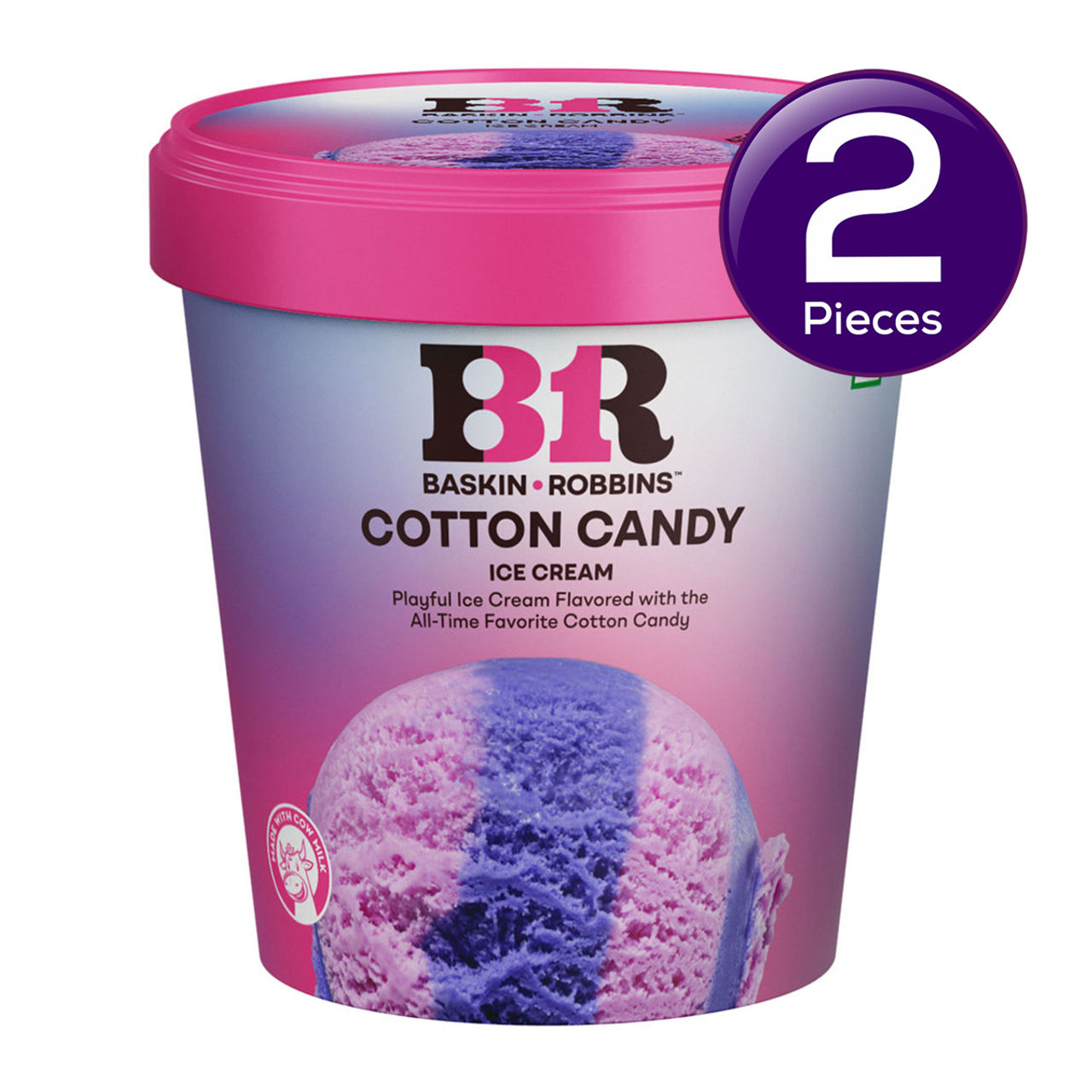 Baskin Robbins Cotton Candy Ice Cream Tub 450 ml Combo
