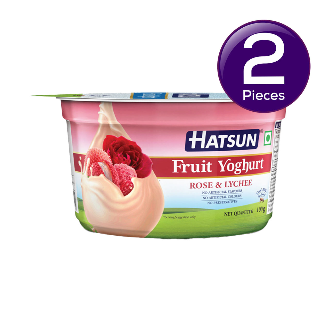 Hatsun Fruit Yoghurt Rose And Lychee 100 g X 2 Combo