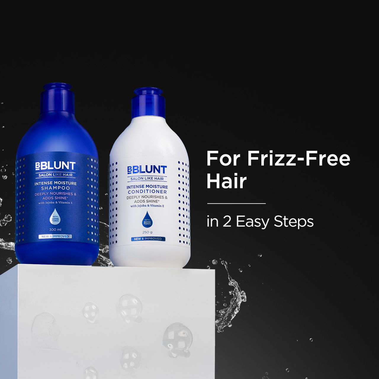 Bblunt Intense Moisture Shampoo With Jojoba And Vitamin E For Dry & Frizzy Hair (300ml) & Bblunt Intense Moisture Conditioner With Vitamin E & Jojoba For Dry & Frizzy Hair (250g) Combo