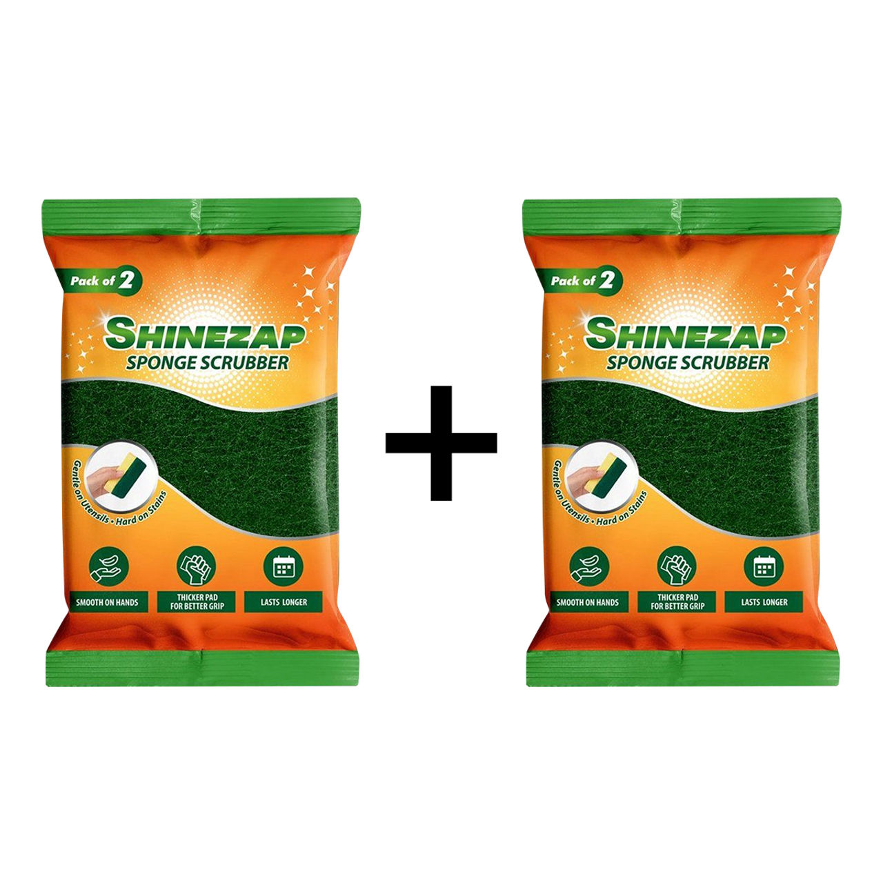 Shinezap Sponge Scrubber 2 pc X 2 Combo