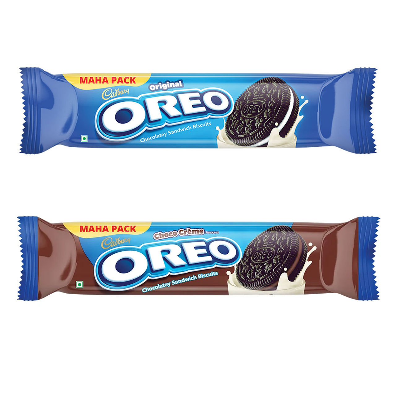 Cadbury Oreo Chocolate Flavour Crã¨Me Sandwich Biscuit (125g) & Cadbury Oreo Vanilla Flavour Crã¨Me Sandwich Biscuit Mega Family Pack (125g) Combo