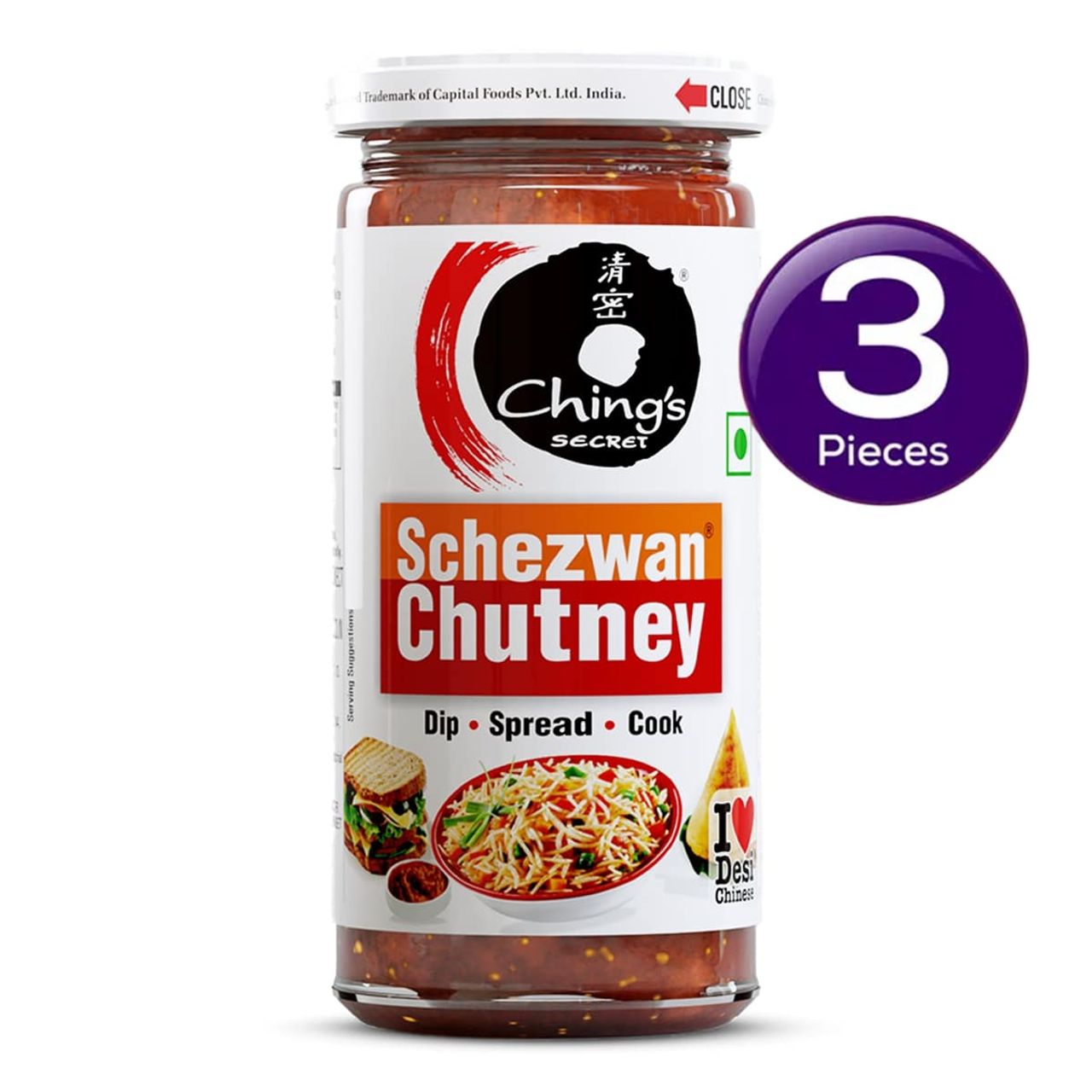 Ching's Secret Schezwan Chutney, Spicy And Tangy, Dip Spread Cook (250 g) Combo