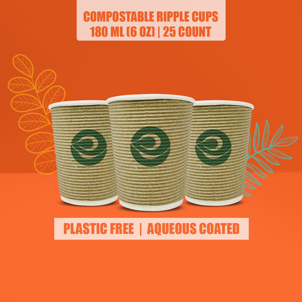 ECO SOUL 180 ml | 25 Count | Disposable Cup - Glass