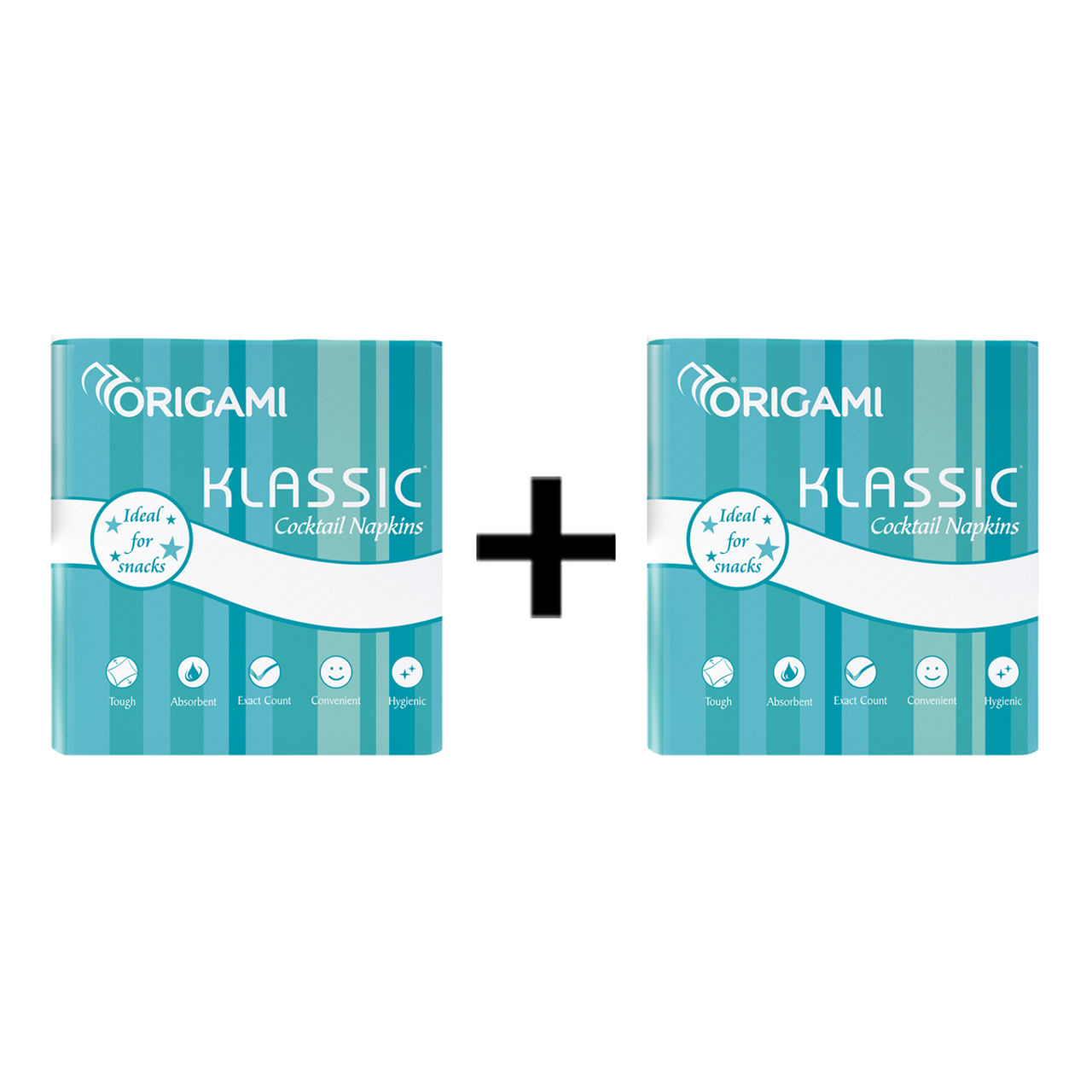 Origami Klassic Cocktail Napkin Tissue Paper - Pack of 1 - 100 Sheets - 23x23 cm 1 pc X 2 Combo