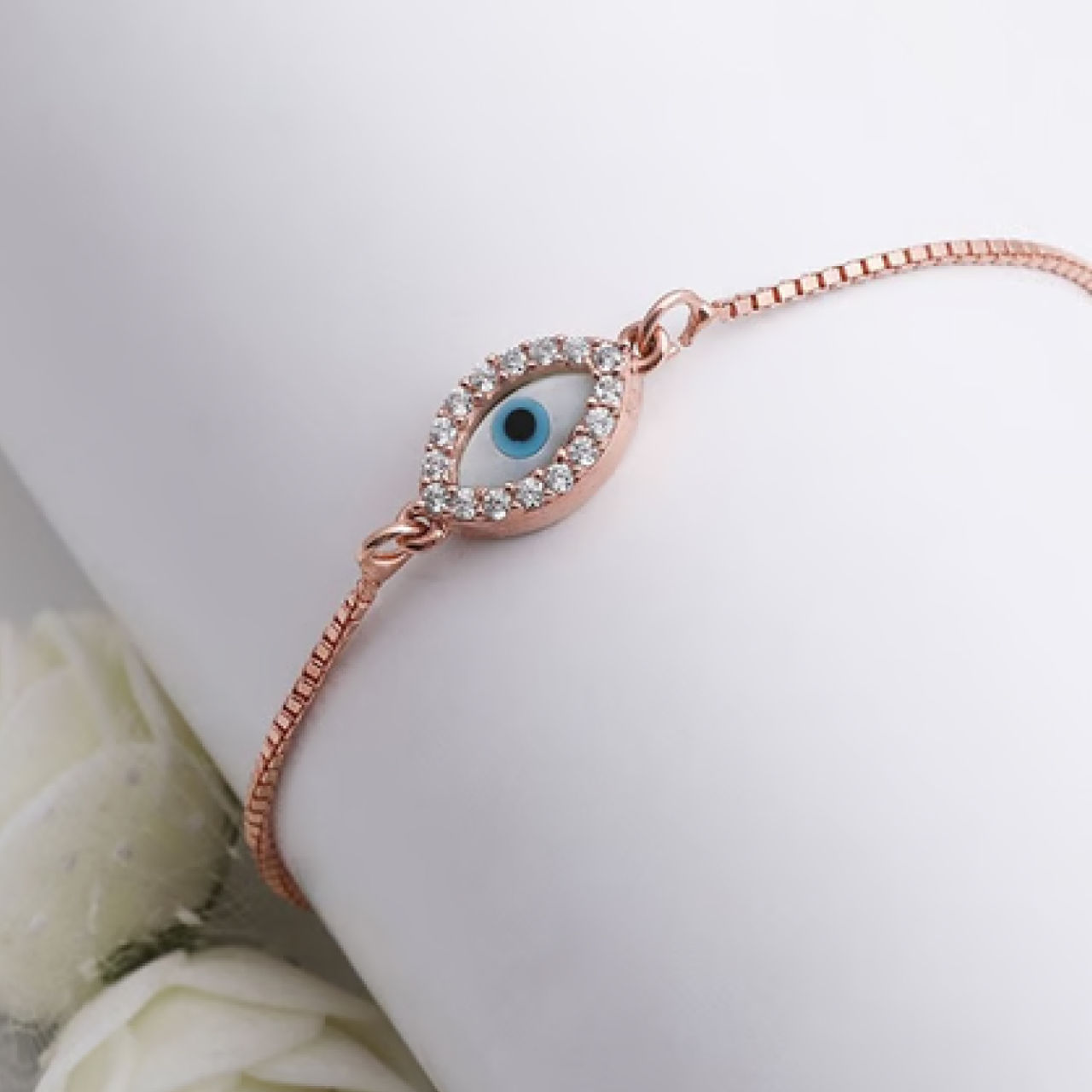 Giva Rose Gold Evil Eye Bracelet