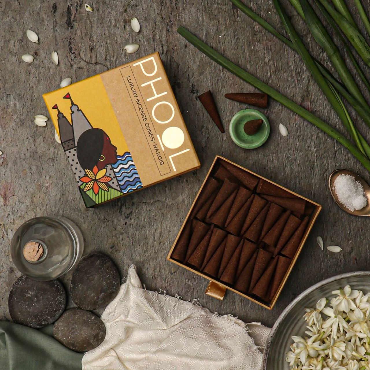 Phool Nargis Dhoop Cones | 100% Natural Certified Incense Cones