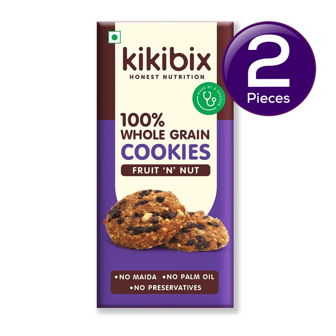 Kikibix Fruit And Nut Digestive Cookies, Healthy & Tasty, Fruit Biscuits, No Palm Oil, No Maida 130 g Combo