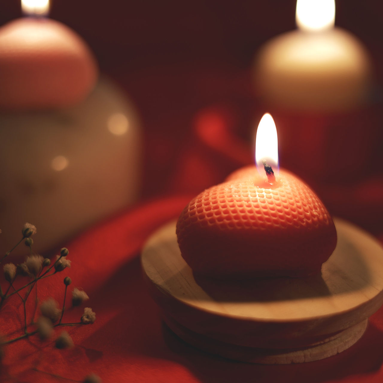 Oye Happy Romantic Heart Candles | Set of 3