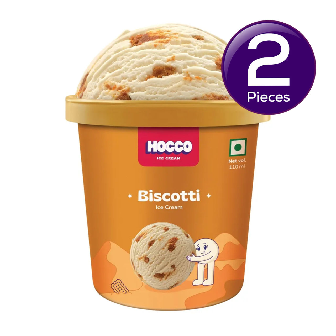 Hocco Biscotti Jumbo Ice Cream Cup 110 ml Combo