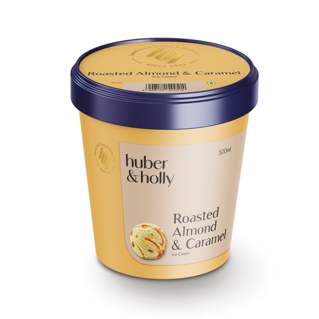 Huber & Holly Roasted Almond And Caramel Ice Cream Tub