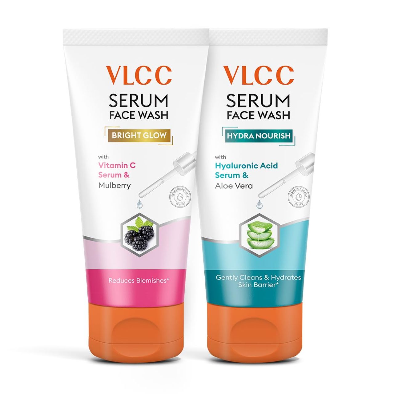 VLCC Vitamin C & Mulberry Serum Face Wash For Am & Aloe Vera Serum Face Wash For Pm