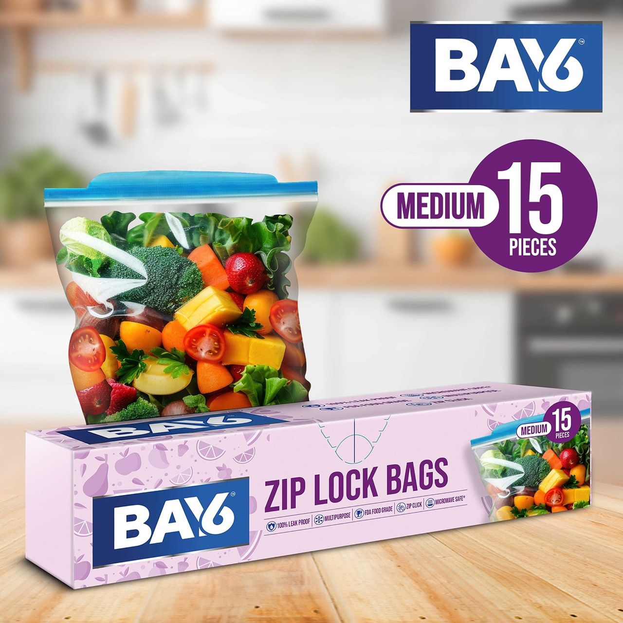 BAY6 Zip Lock Bags - Medium - 26 x 28 cm