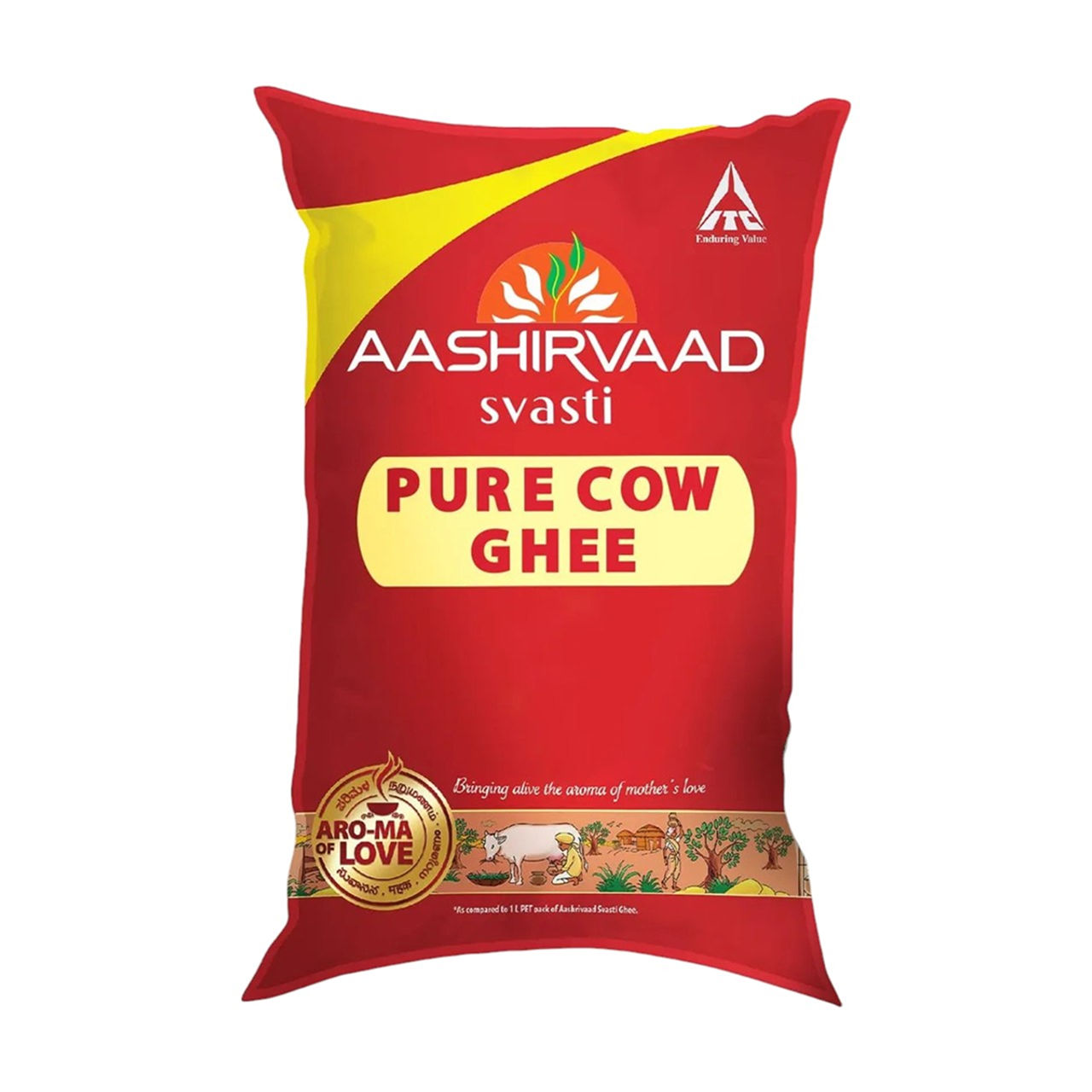 Aashirvaad Pure Cow Ghee, Pouch, Rich Aroma, Combo