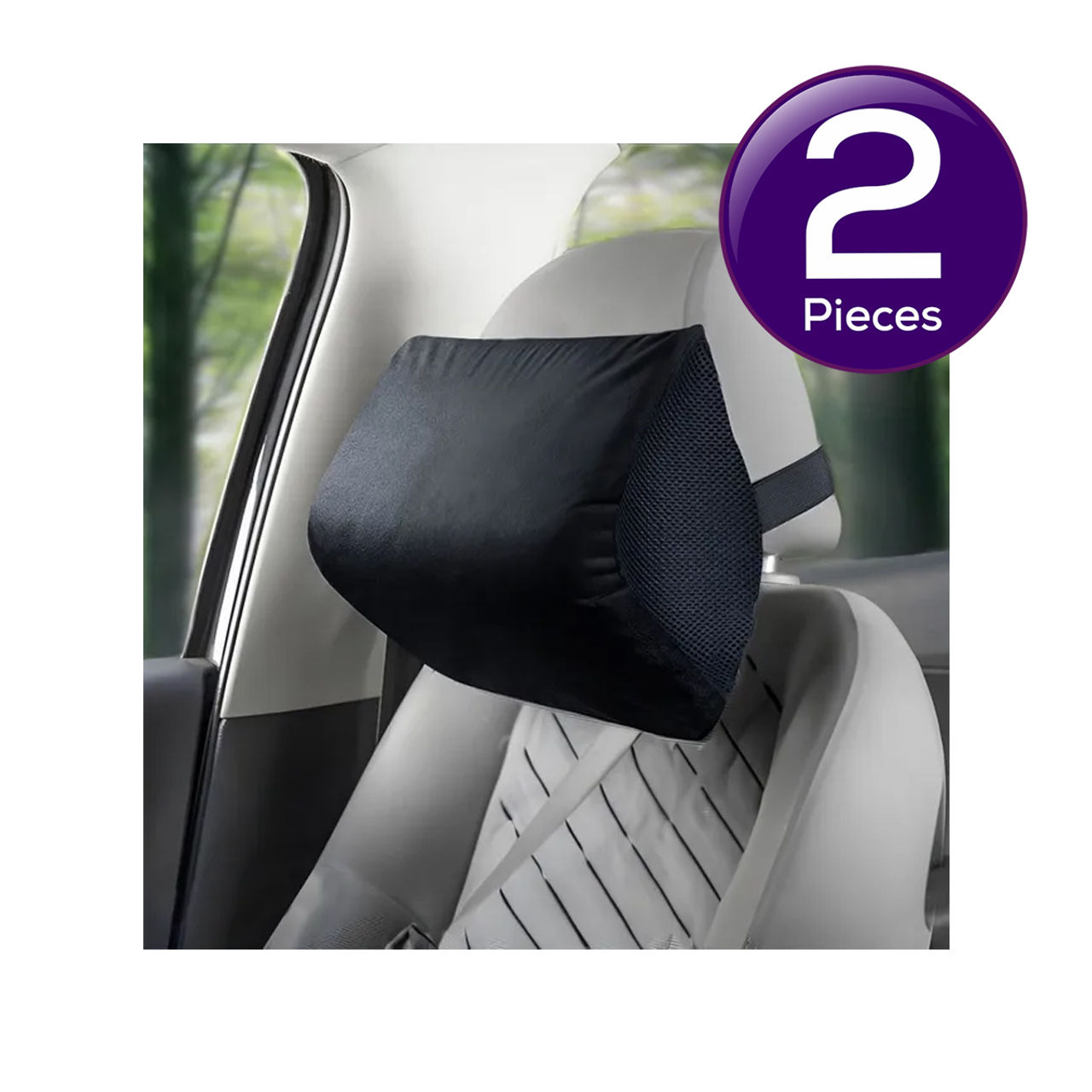 Trajectory Car Headrest Pillow In Memory Foam For Orthopedic Neck Pain Pillow 1 pc X 2 Combo