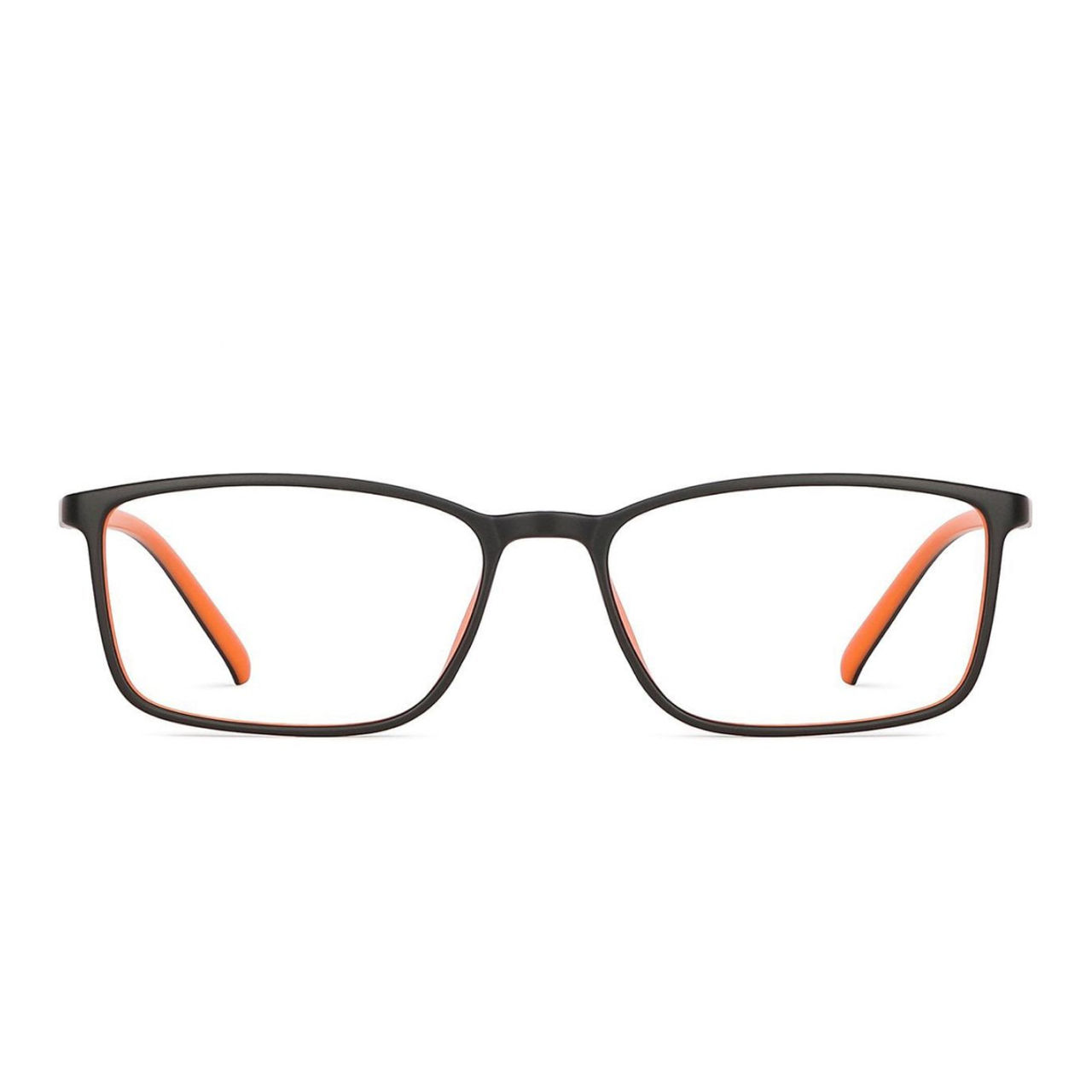 Lenskart Blu Unisex Geometric TR90 Computer Glasses | Black and Orange - M