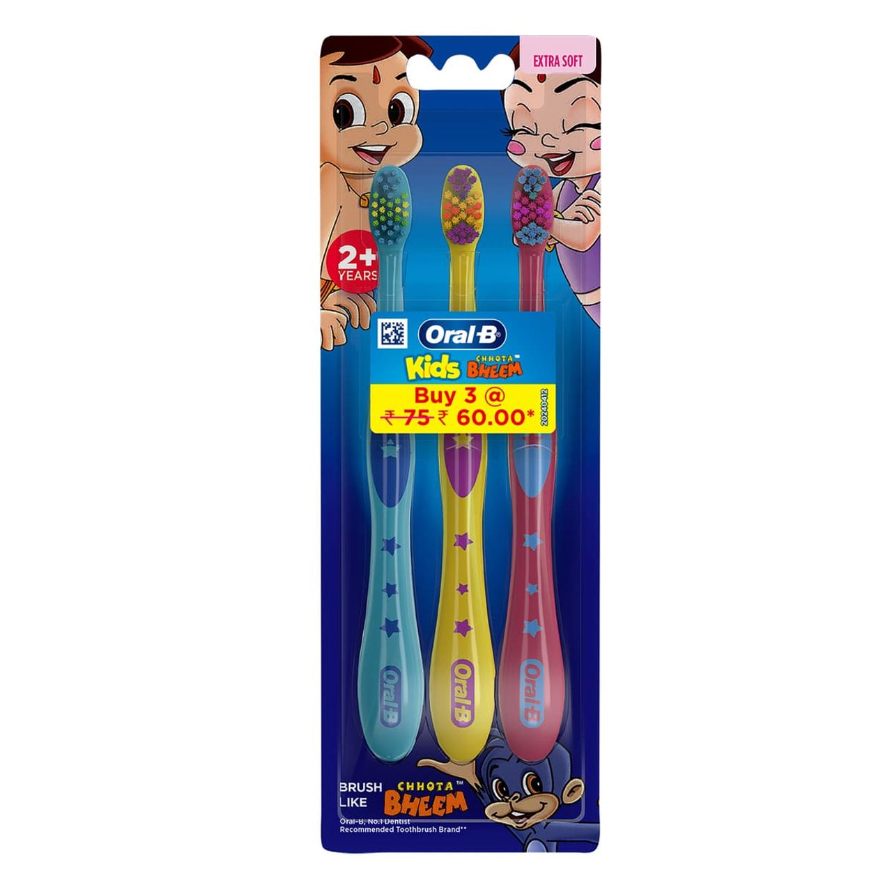 Oral - B Kids Chotta Bheem Toothbrush Manual | Multicolour | 2+ years
