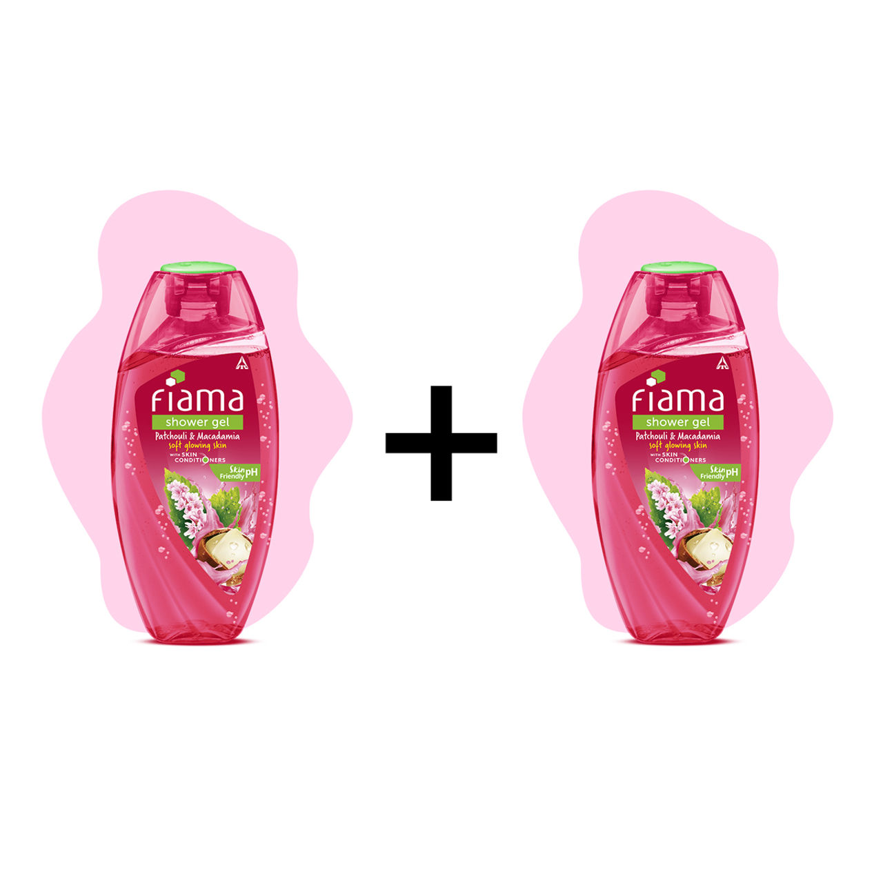 Fiama Body Wash Shower Gel Patchouli & Macadamia, with Skin Conditioners For Soft, Glowing Skin 250 ml X 2 Combo