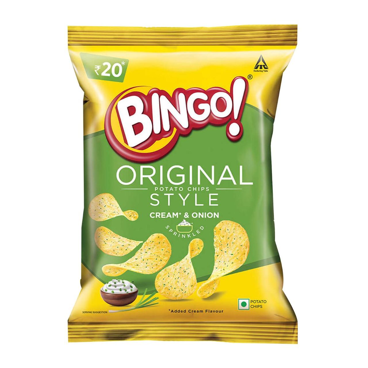 Bingo! Original Style Cream & Onion Flat Cut Potato Chips