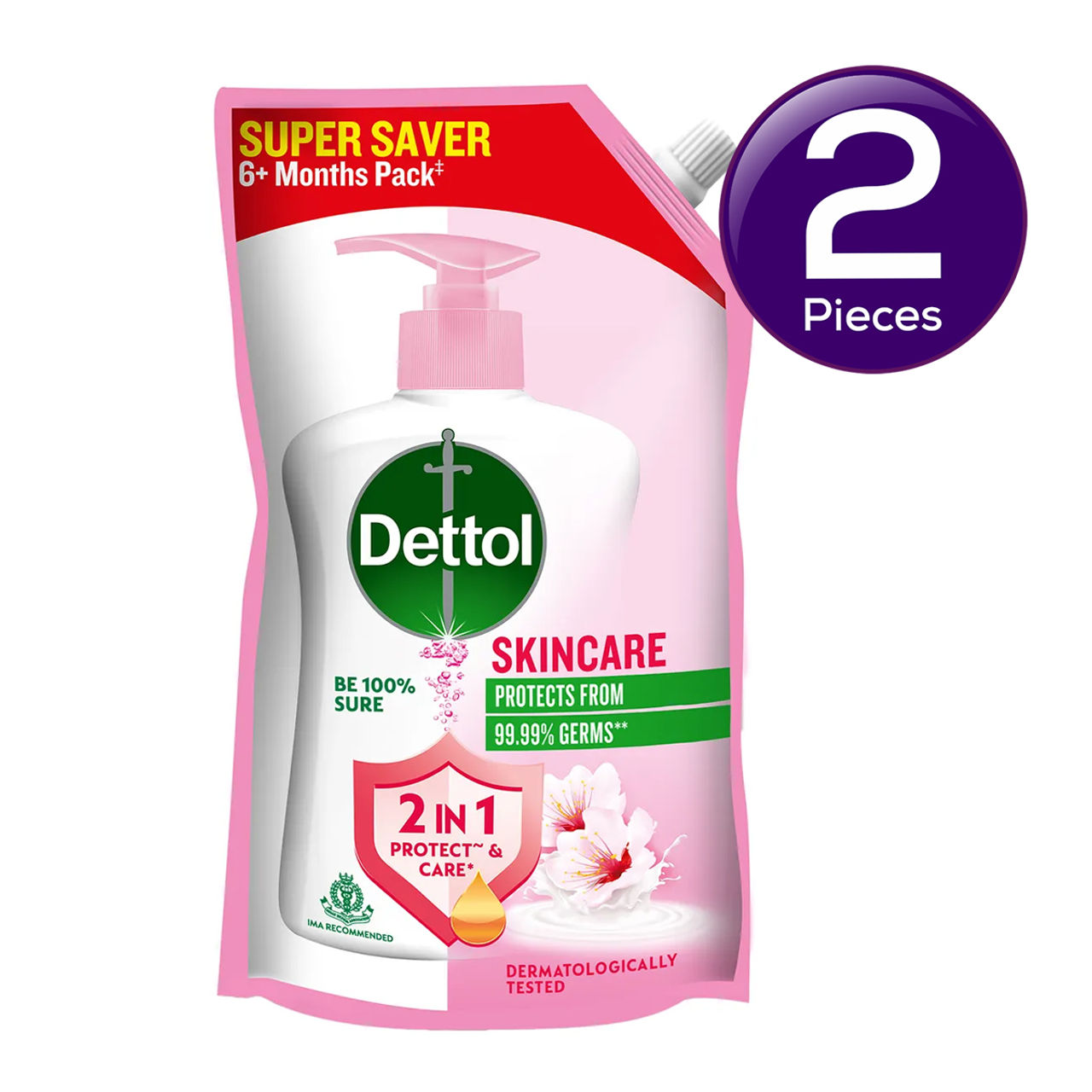 Dettol Skincare Hand Wash Refill | Moisturizing Handwash | pH Balance | Gentle on Skin Combo