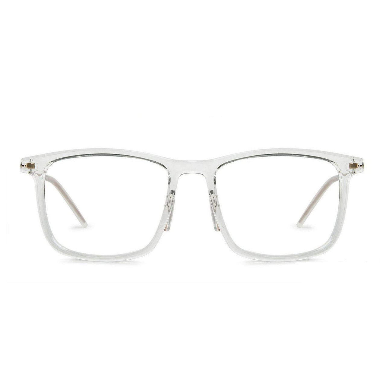 Lenskart Blu Unisex Solid Metal Computer Glasses | Clear and Gold - M