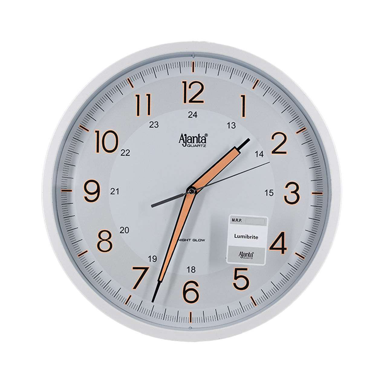 Ajanta Wall Clock Night Glow Clock Radium Clock (310 x 44 x 310mm) Pearl White